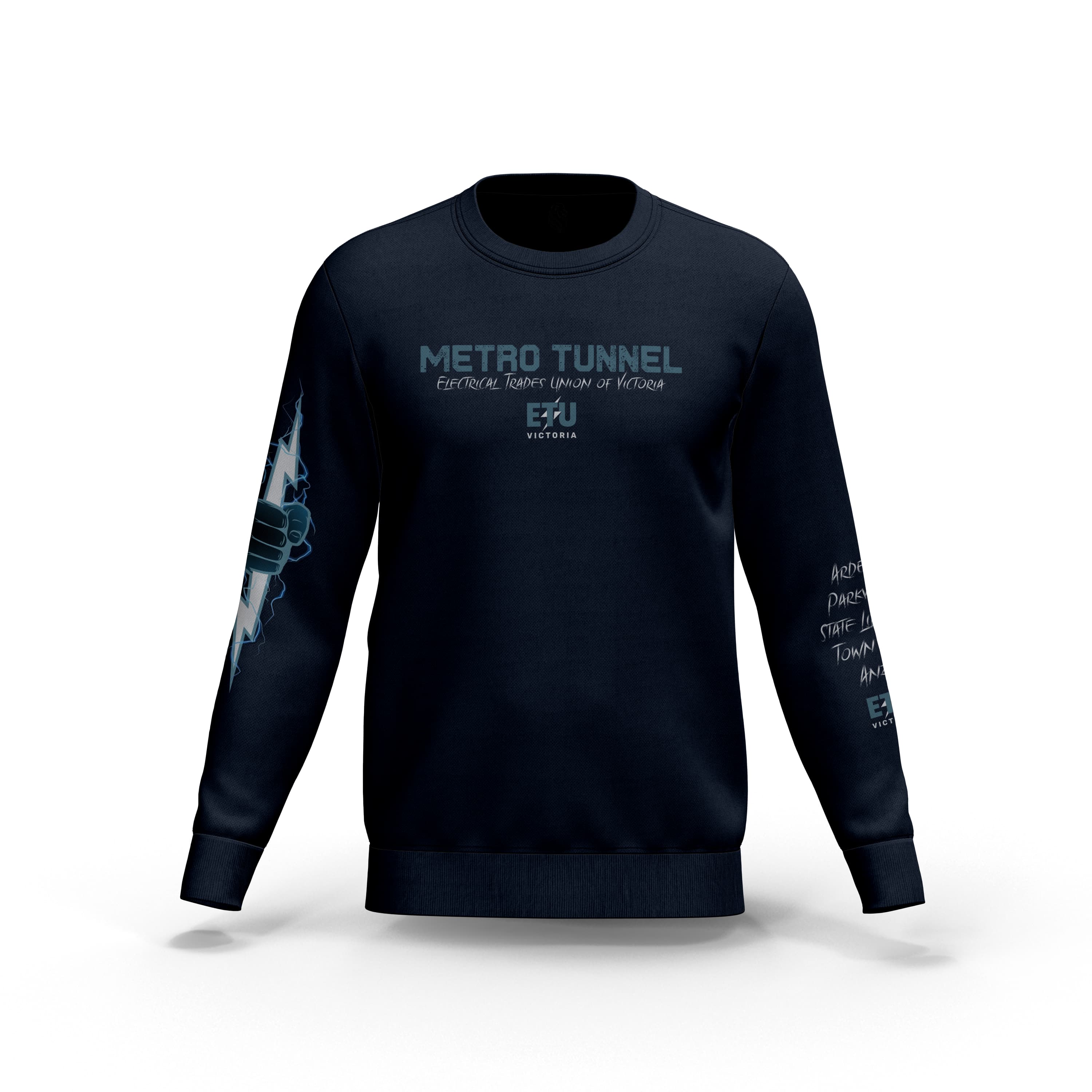 '23 Metro Tunnel Petrol Blue Lightweight Crew Neck ETU Sweatshirt