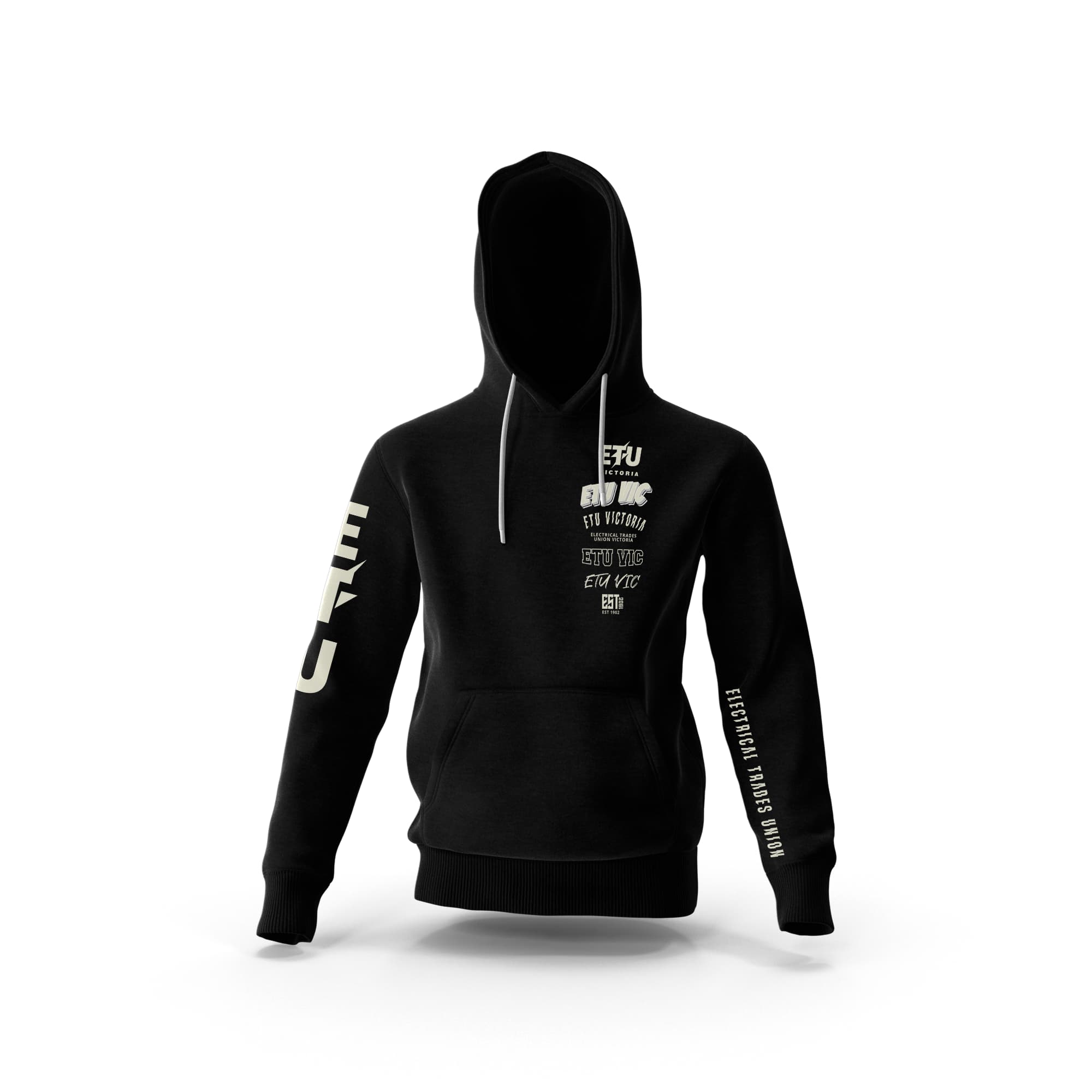 Assorted Logo Black Hooded ETU Sweatshirt