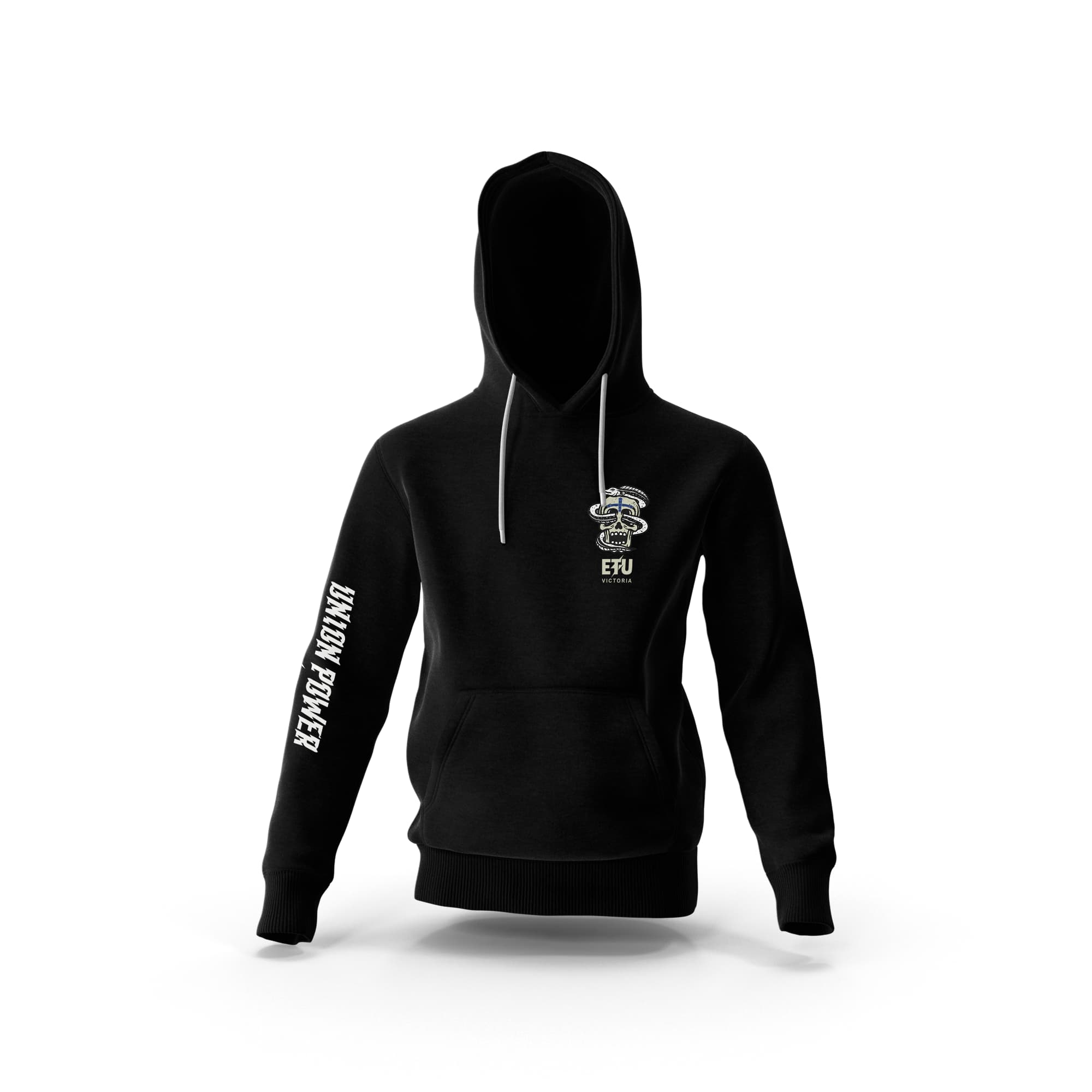 Eel and Skull Black Hooded ETU Sweatshirt