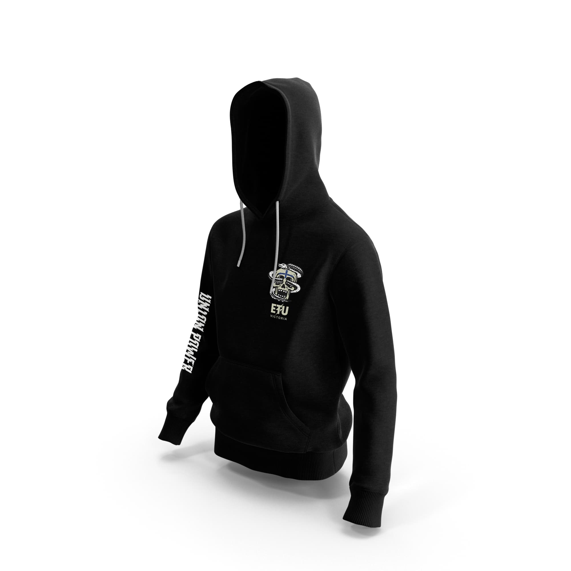 Eel and Skull Black Hooded ETU Sweatshirt