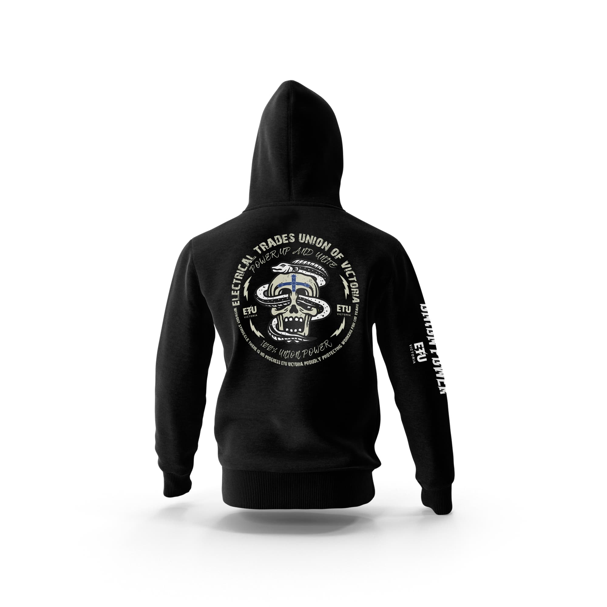 Eel and Skull Black Hooded ETU Sweatshirt