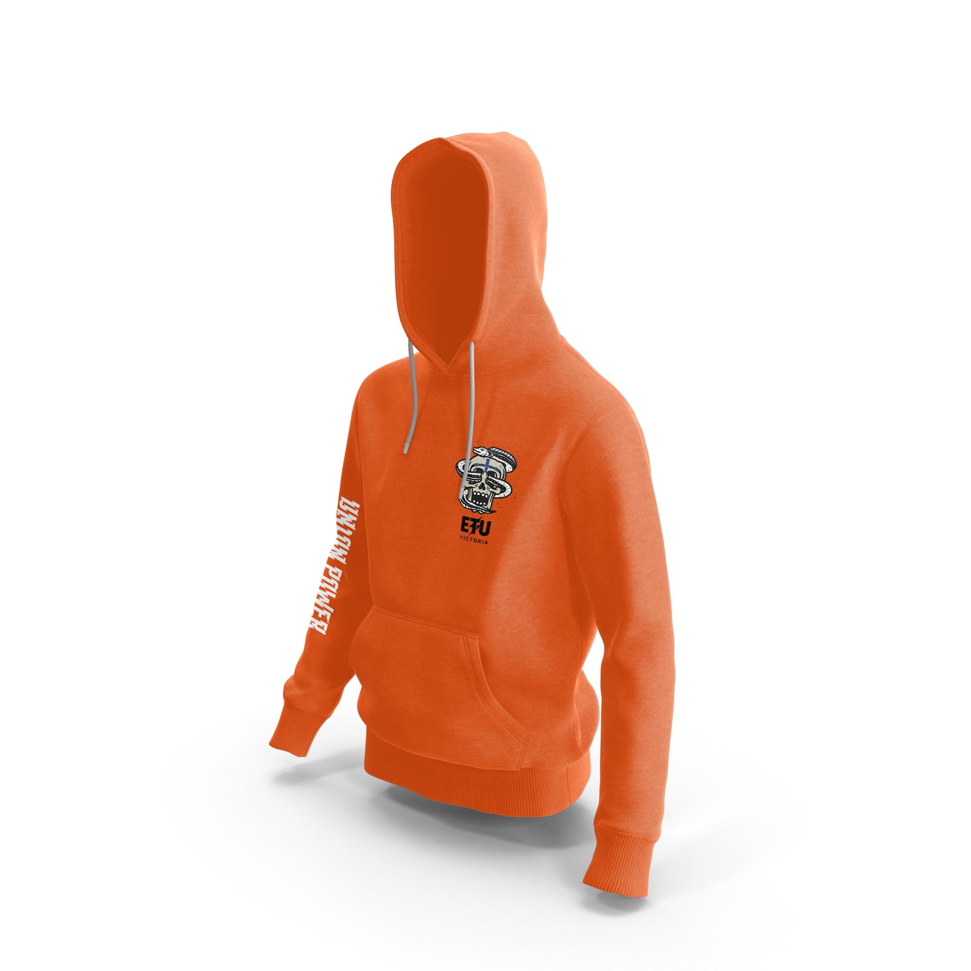 Eel and Skull Hi Vis Orange Hooded ETU Sweatshirt