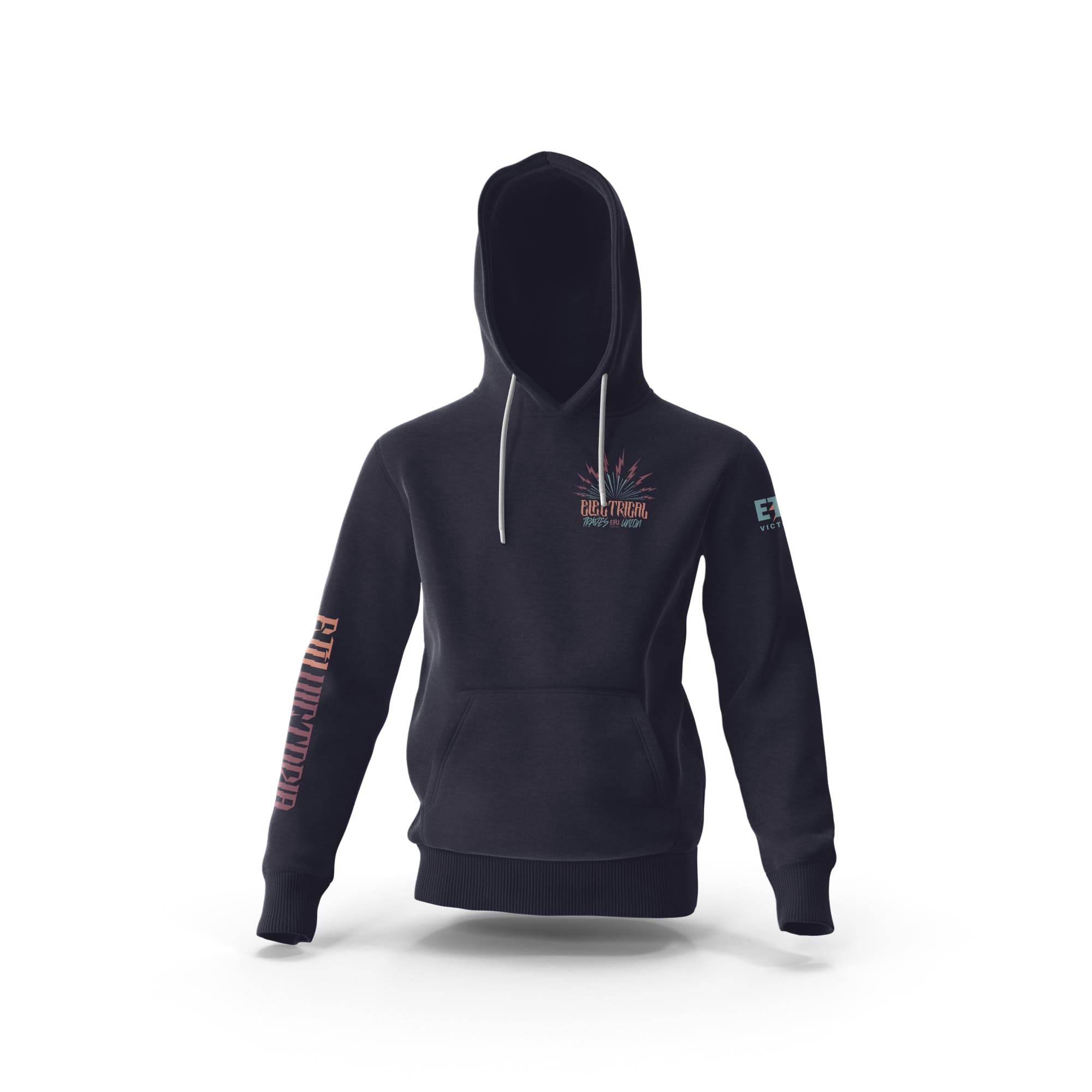Electric Sunshine Ink Blue Hooded ETU Sweatshirt