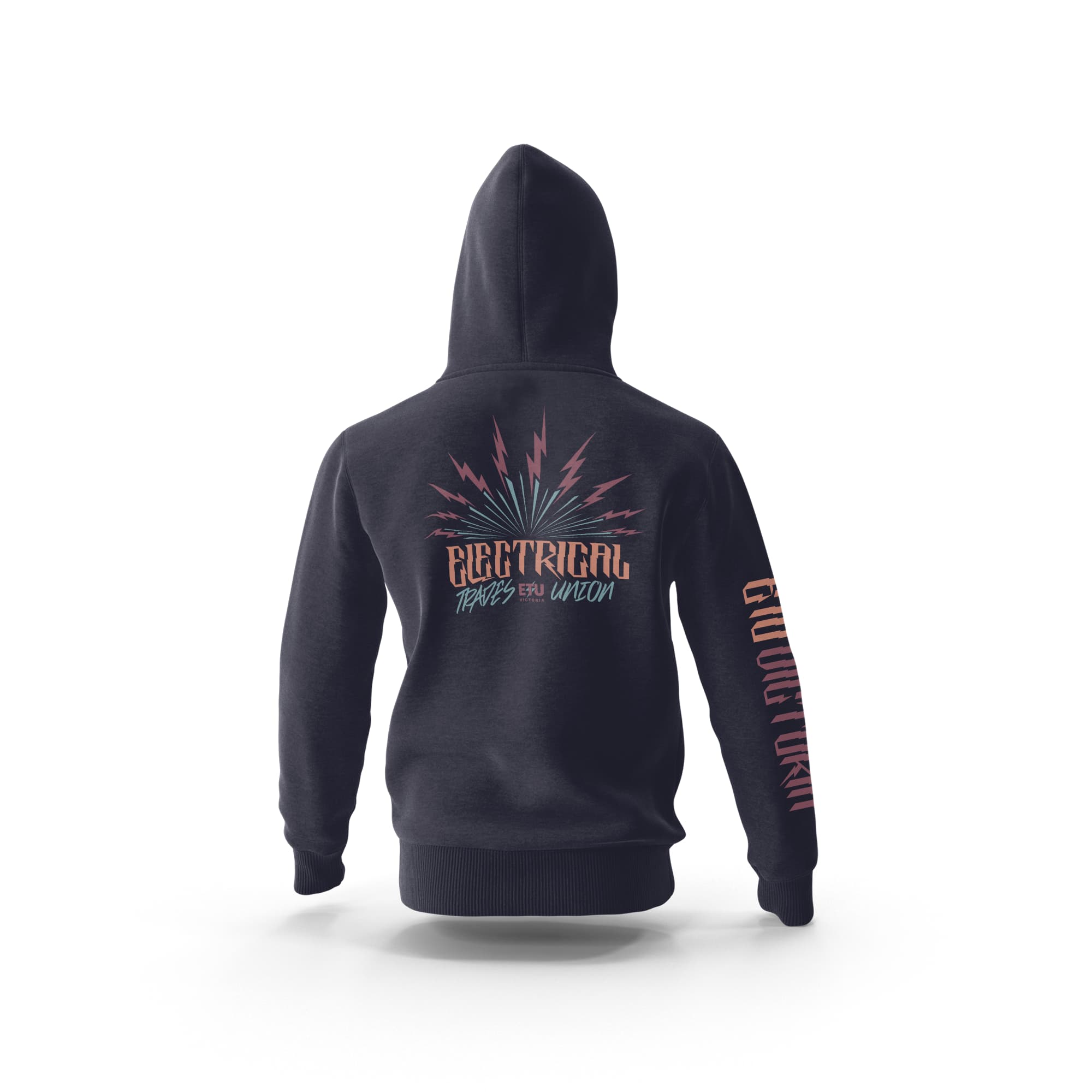 Electric Sunshine Ink Blue Hooded ETU Sweatshirt