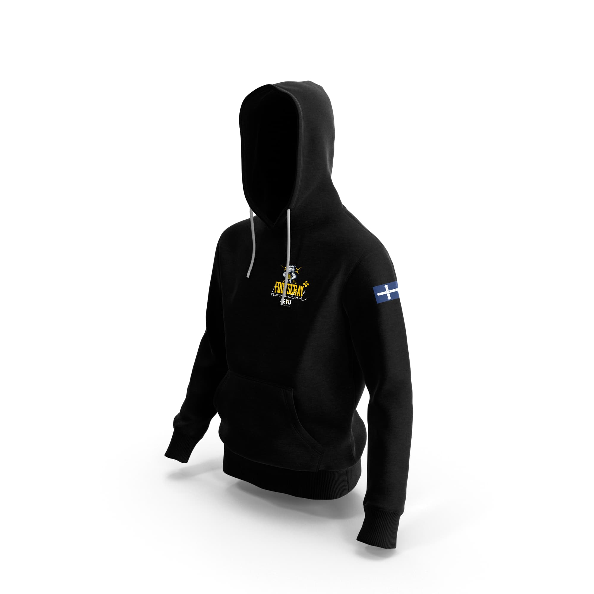 Pre-Order - Footscray Hospital Black Hooded ETU Sweatshirt