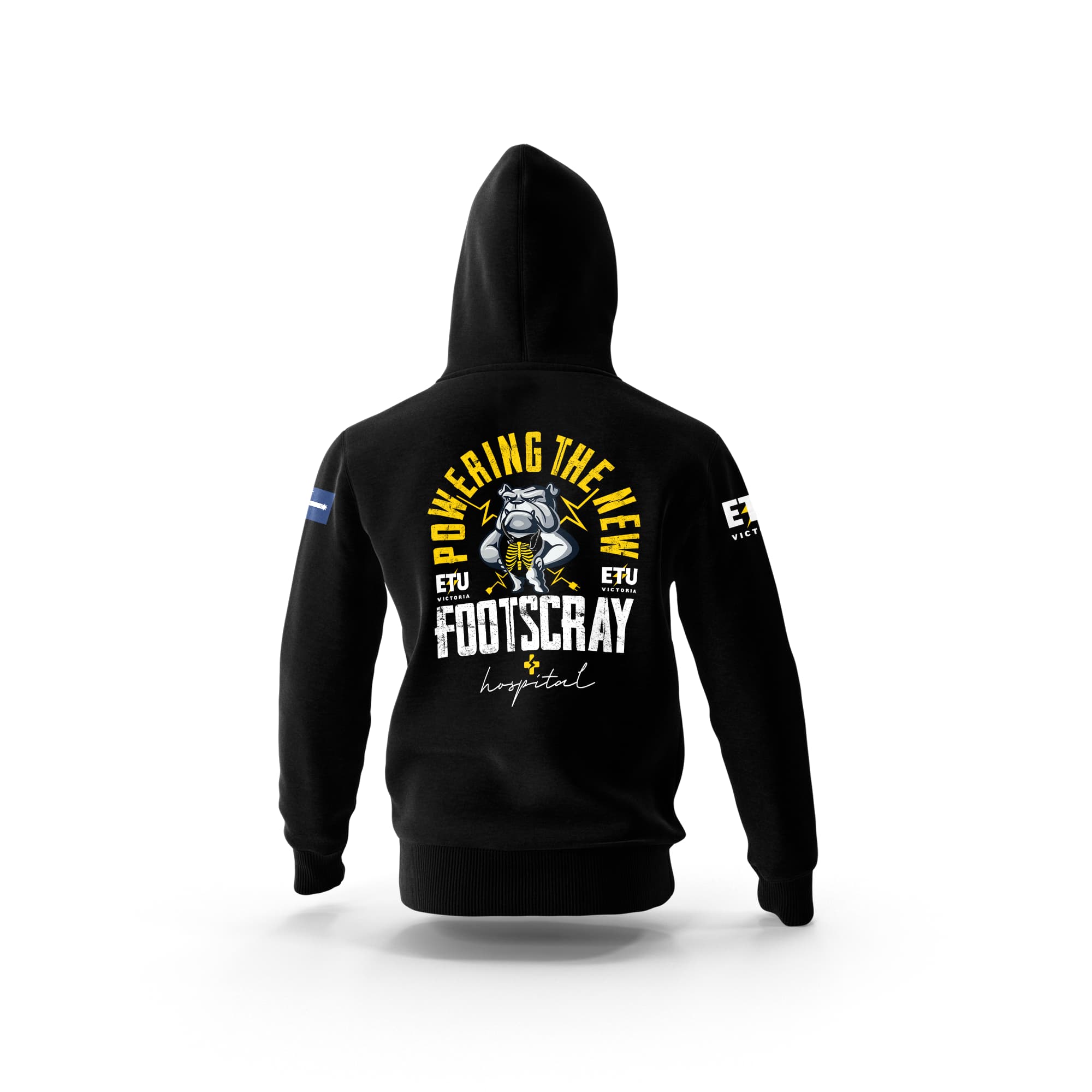 Pre-Order - Footscray Hospital Black Hooded ETU Sweatshirt