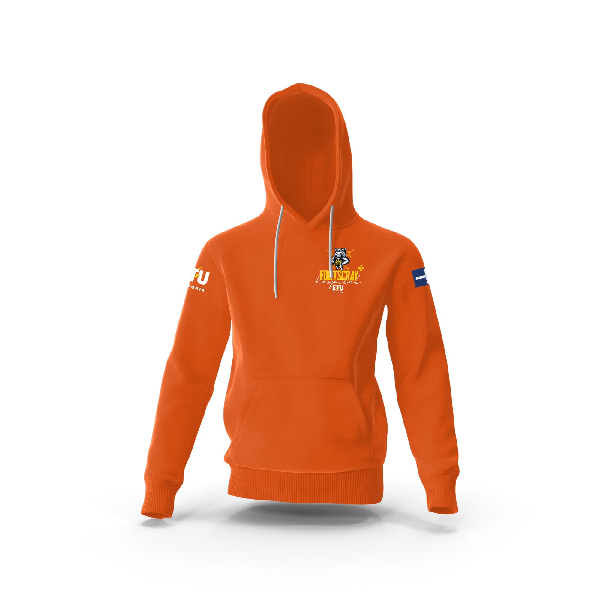 Pre-Order - Footscray Hospital Hi Vis Orange Hooded ETU Sweatshirt