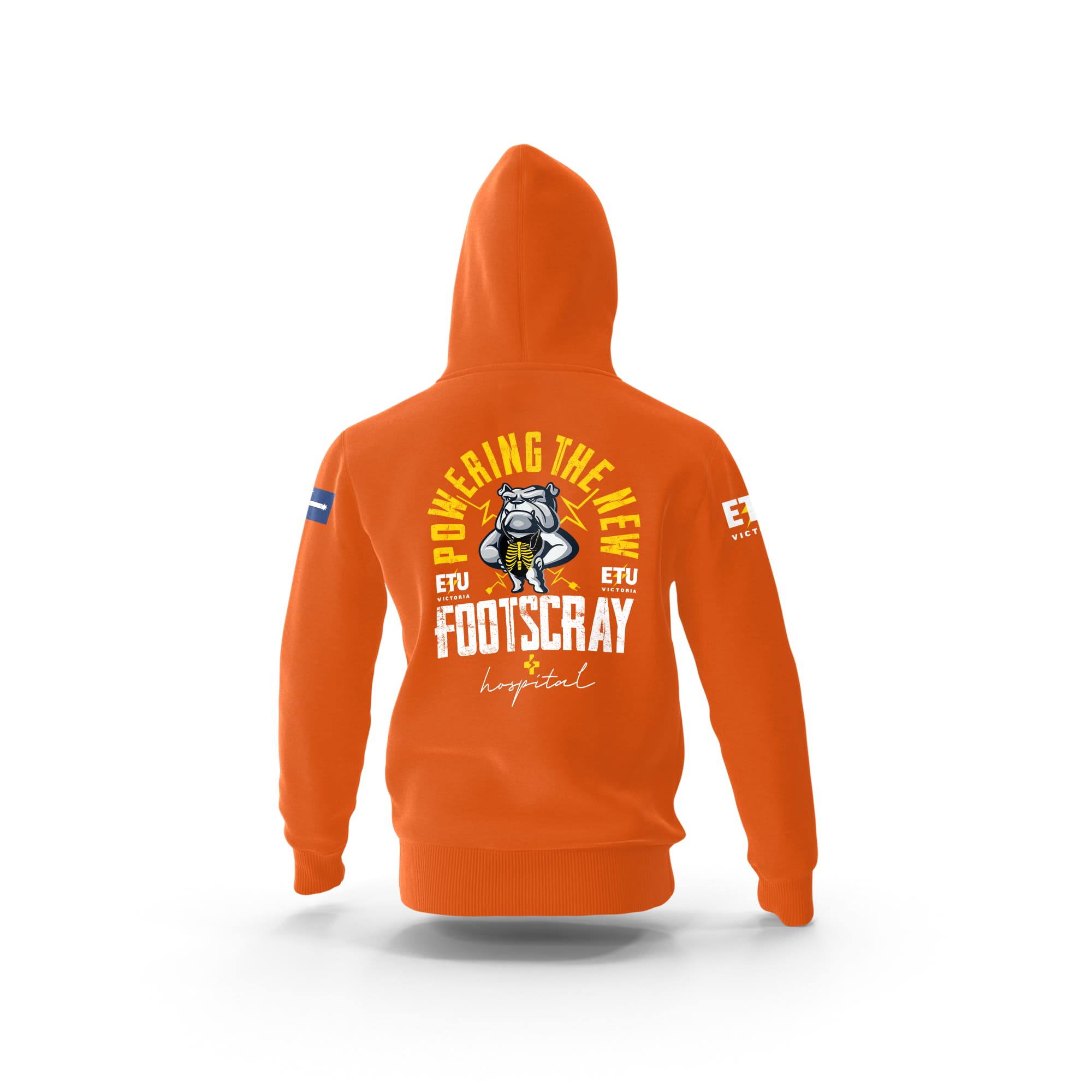 Pre-Order - Footscray Hospital Hi Vis Orange Hooded ETU Sweatshirt