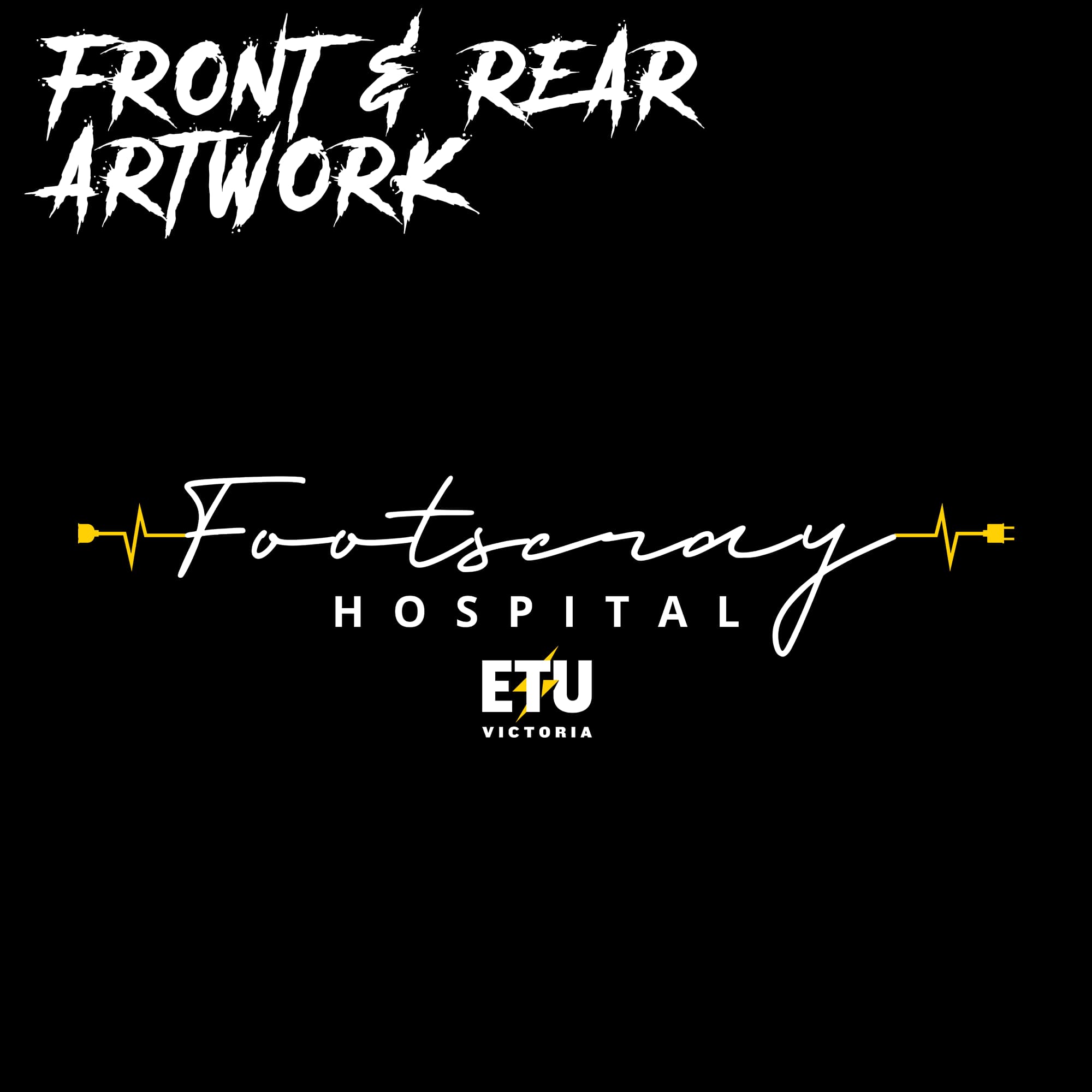 Pre-Order - Footscray Hospital Embroidered Script Design Black Hooded ETU Sweatshirt