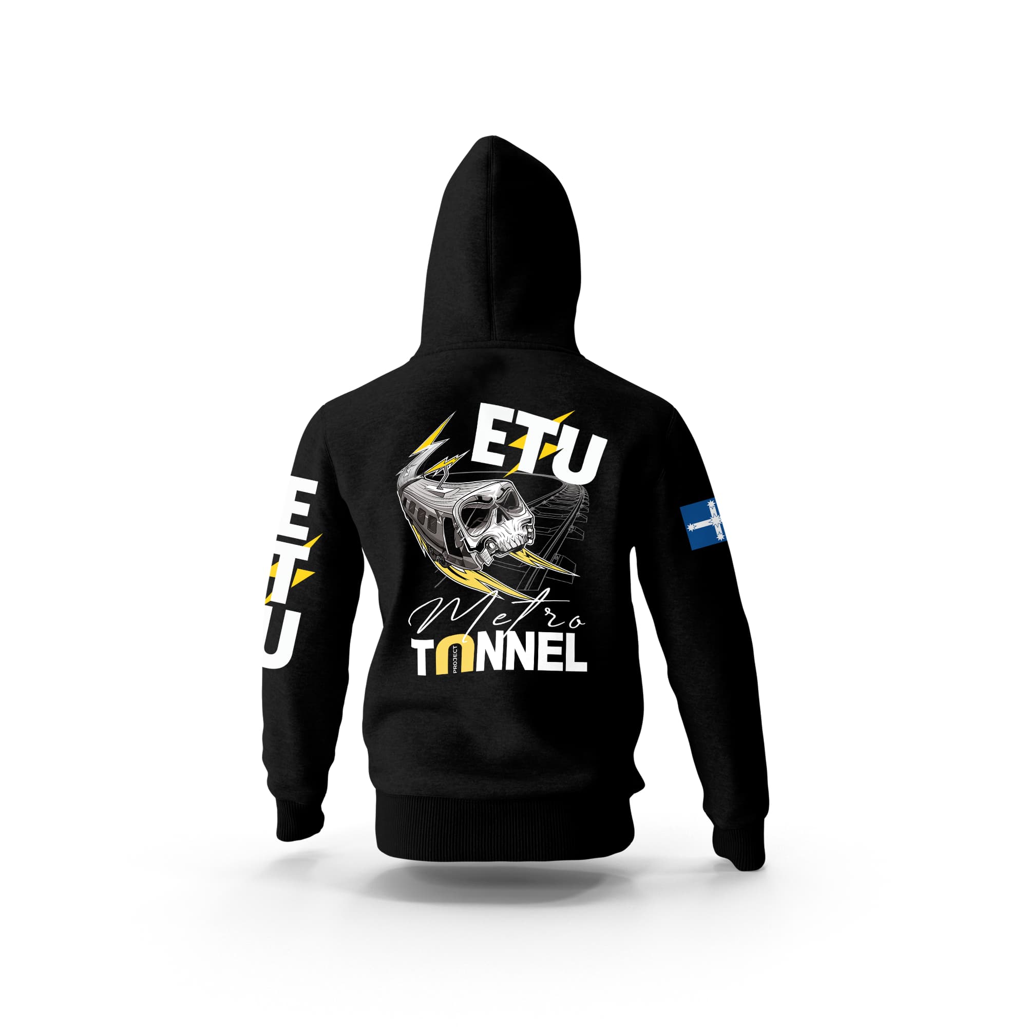 Metro Tunnel Skull Black Hooded ETU Sweatshirt