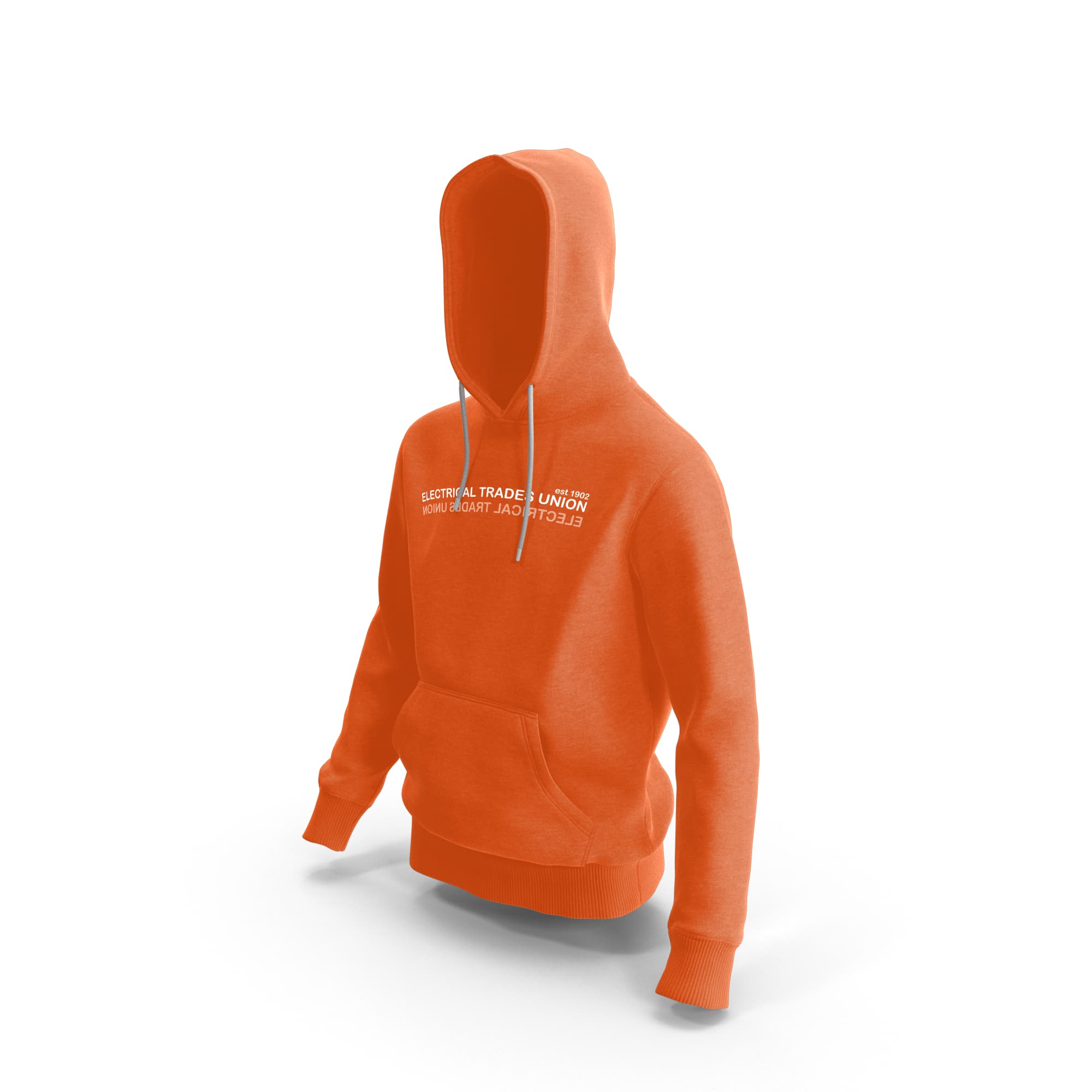 Mirror Hi Vis Orange Hooded ETU Sweatshirt