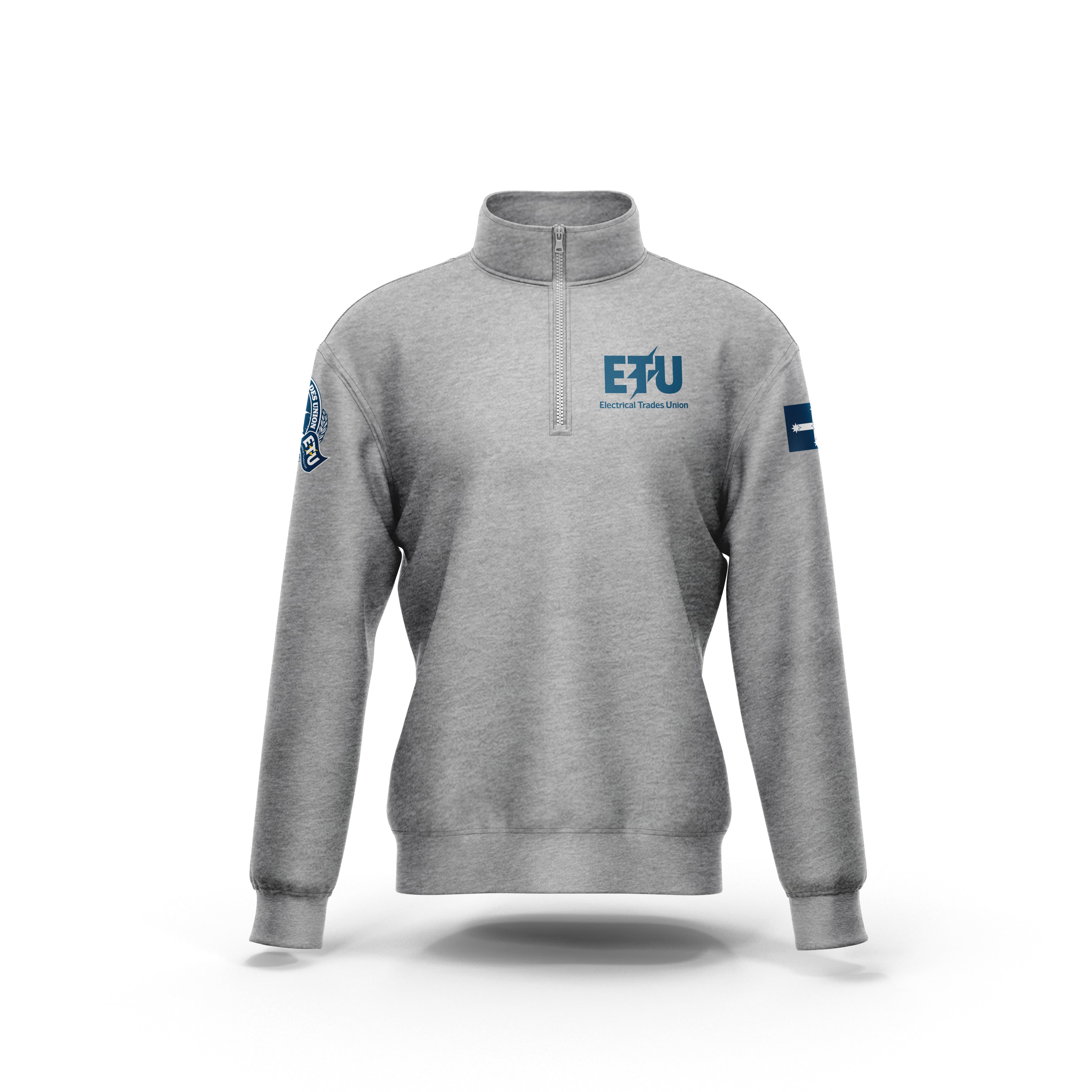 Traditional Grey Marle  Half Zip ETU Sweatshirt