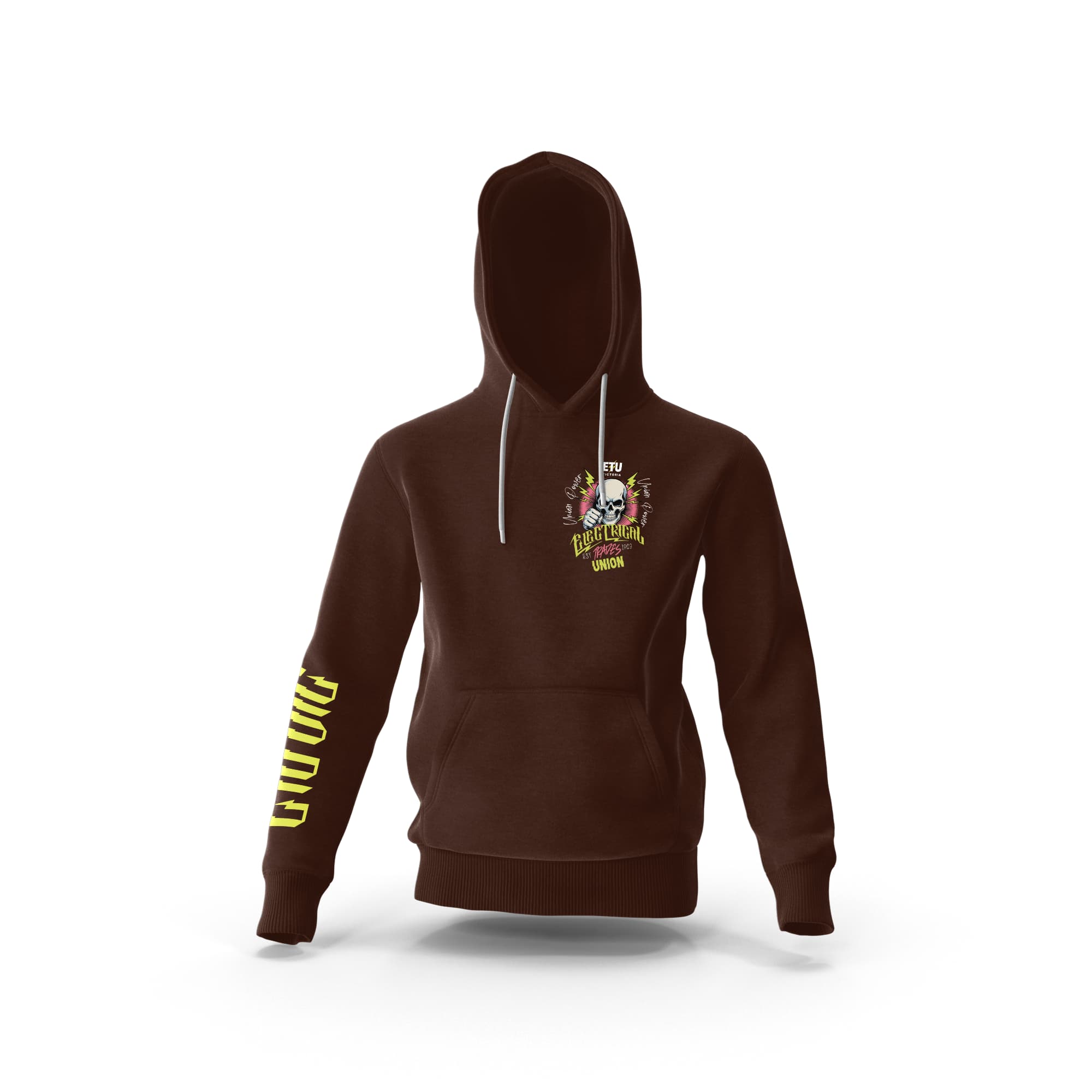 Union Power Skull Punch Chestnut Hooded ETU Sweatshirt